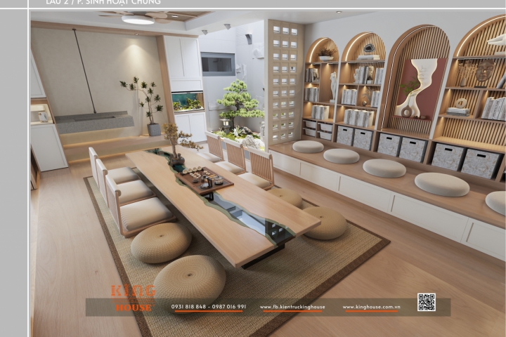 Mẫu Phòng Sinh Hoạt Chung Phong Cách Japandi – Tối Giản Mà Tinh Tế