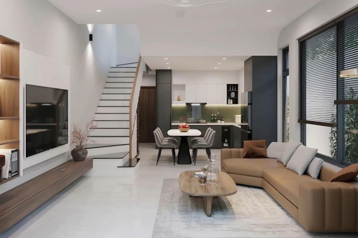 30+ Mẫu Thiết Kế Phòng Khách Liền Bếp Đẹp, Bố Trí Hợp Phong Thủy