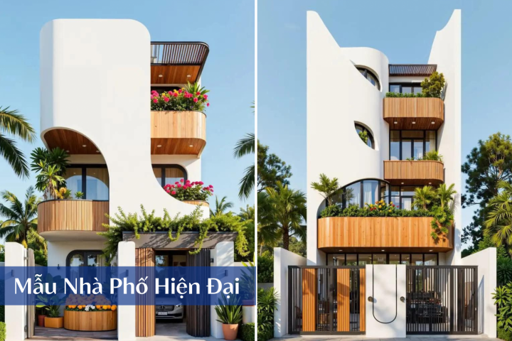 25+ Mẫu Nhà Phố 3 Tầng Hiện Đại Với Đường Cong – Xu Hướng Kiến Trúc Mới Năm 2025