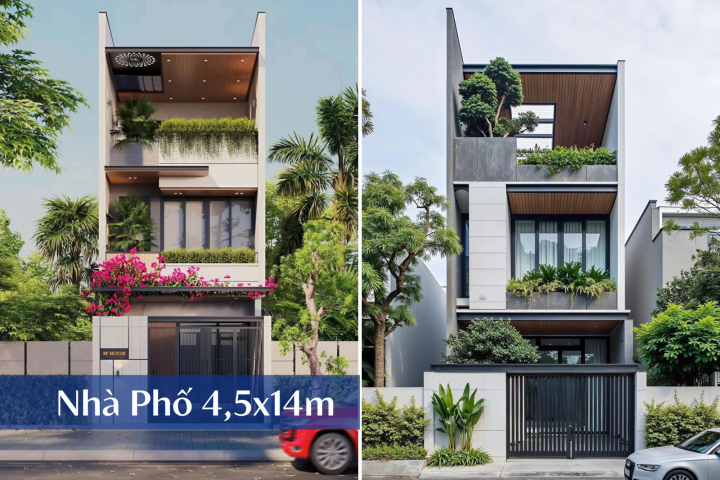 Top 35+ Mẫu Nhà Phố Hiện Đại 4,5x14m Đẹp Sang Trọng – Xu Hướng Mới 2025