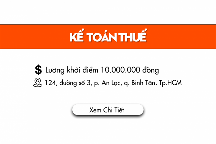 TUYỂN DỤNG KẾ TOÁN TỔNG HỢP - LÀM VIỆC TẠI BÌNH TÂN